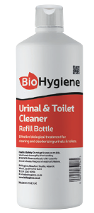 BioHygiene Urinal- und Toilettenreiniger leere Flasche 1L bedruckt